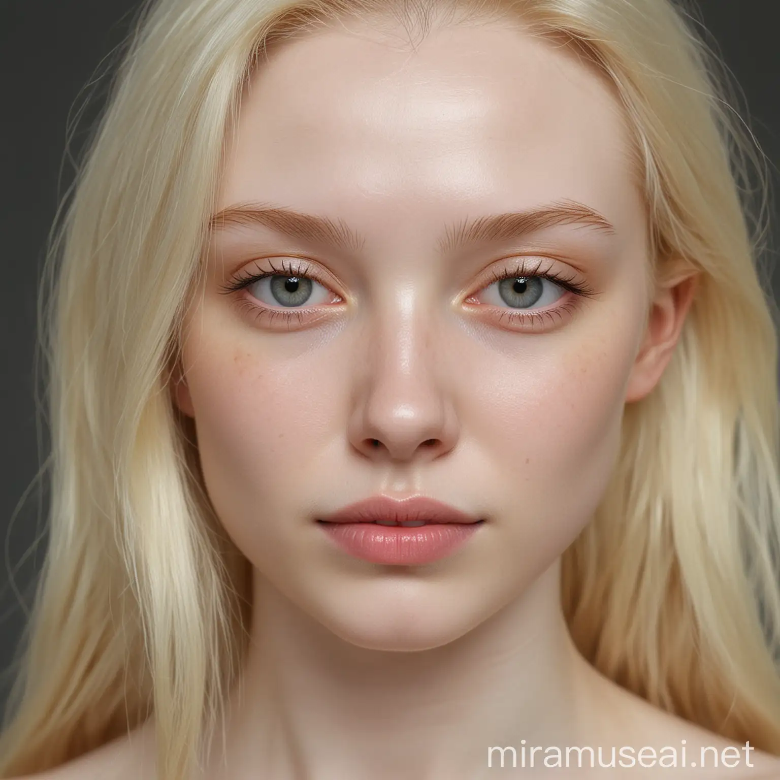 Pale Skinned Woman with Flawless Complexion MakeupFree Portrait