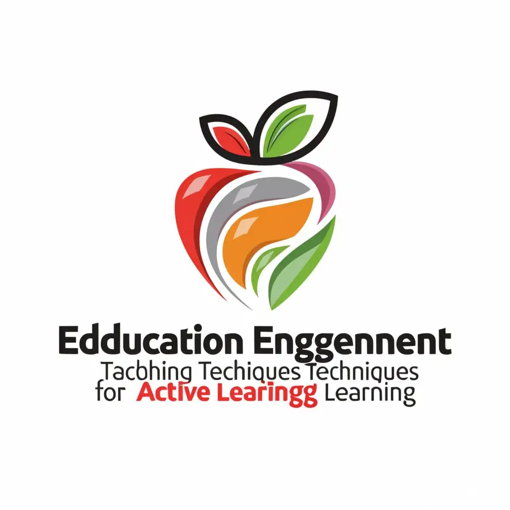 a logo design,with the text "Education Engagement: Teaching Techniques for Active Learning", main symbol:apple,Moderate,be used in Education industry,clear background