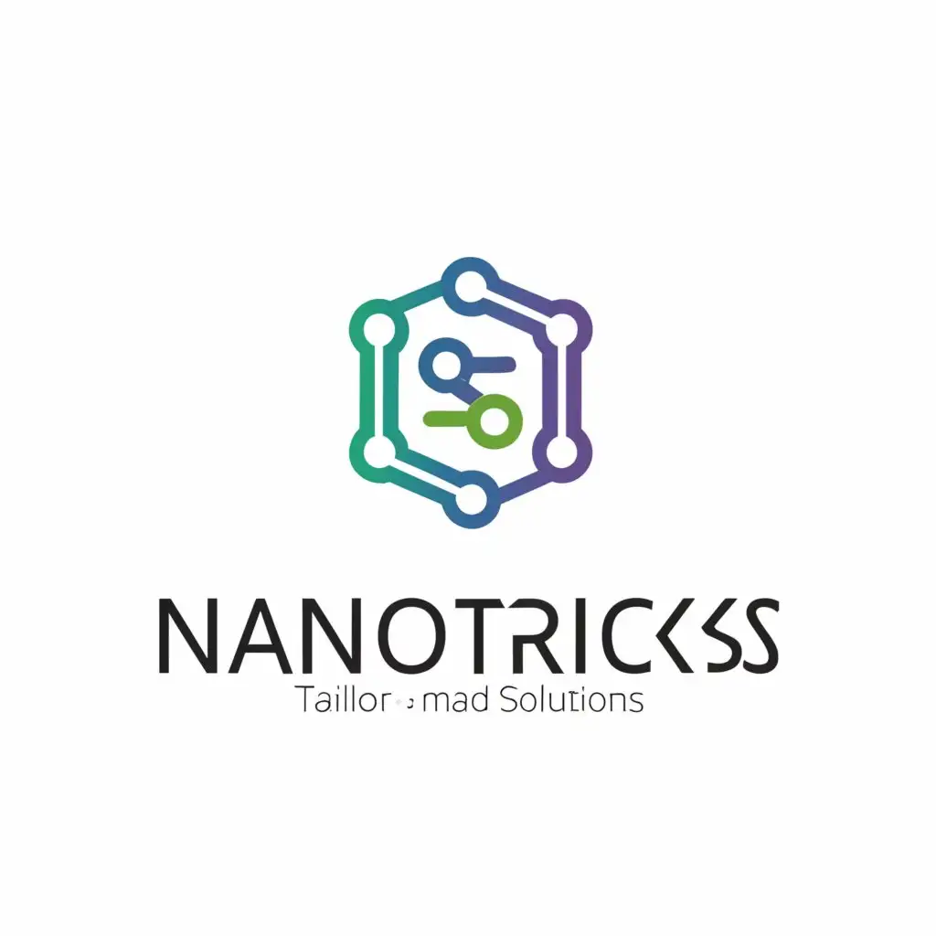 a logo design,with the text "nanoTRICKs", main symbol:tailor-made biopolymeric nanotraps for cytokines’ storm suppression,complex,be used in science industry,clear background