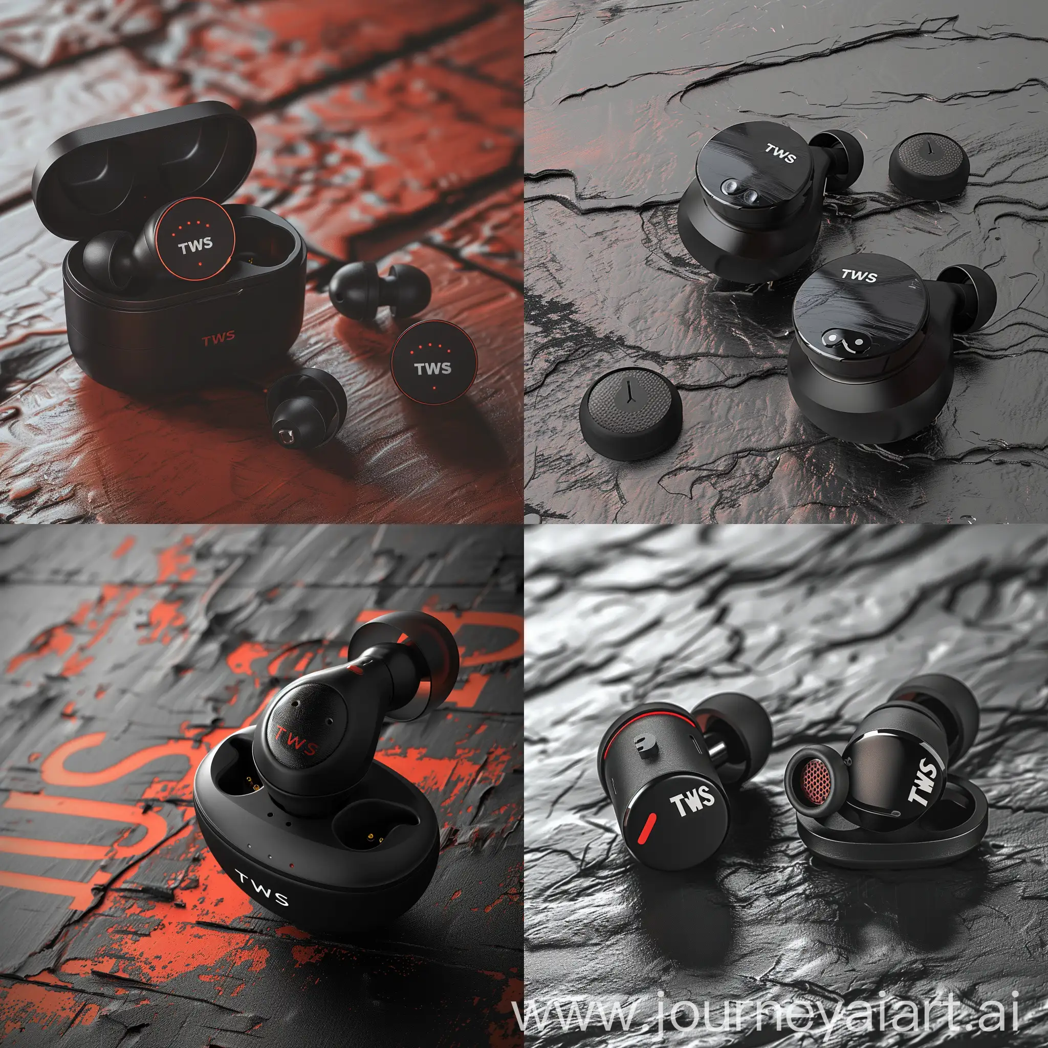 Stylish-TWS-Earphones-with-Textured-Background-Cool-Wireless-Earbuds