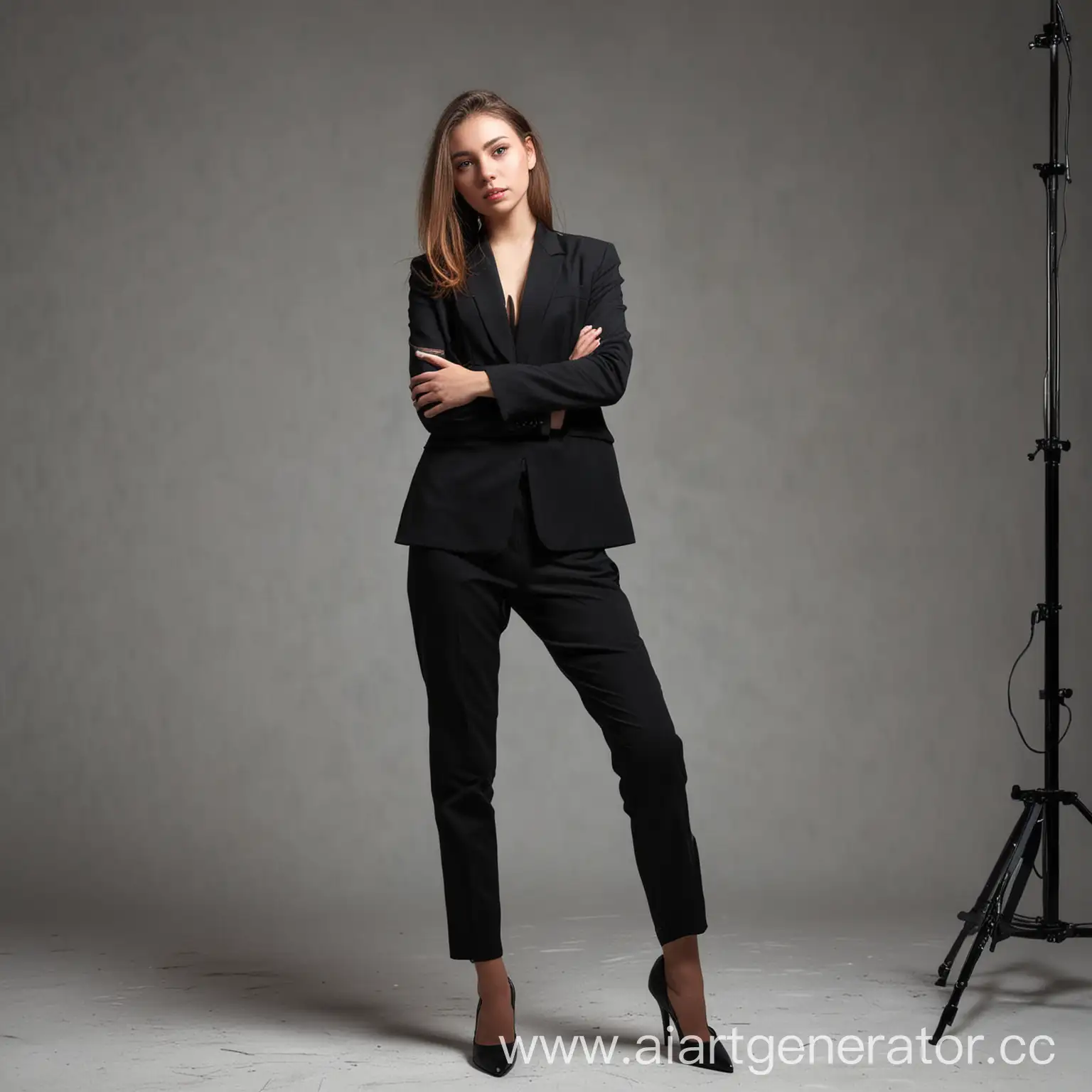 Young-Woman-Posing-in-Elegant-Black-Attire-at-a-Professional-Photo-Studio