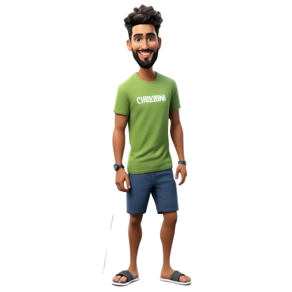 Caricature-Men-in-TShirt-and-Beach-Shorts-PNG-Image-Fun-and-Relaxed-Summer-Vibes