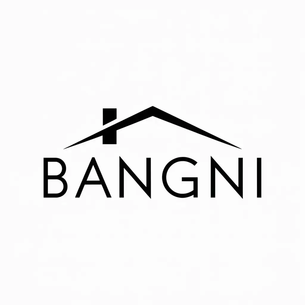 a logo design,with the text "Bangni", main symbol:Bangni,Minimalistic,be used in real estate industry,clear background