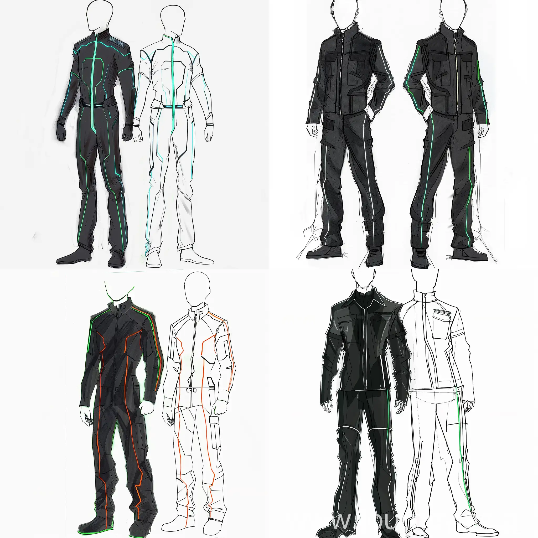 Men Fashion Sketch inspired by the film Tron: Legacy

