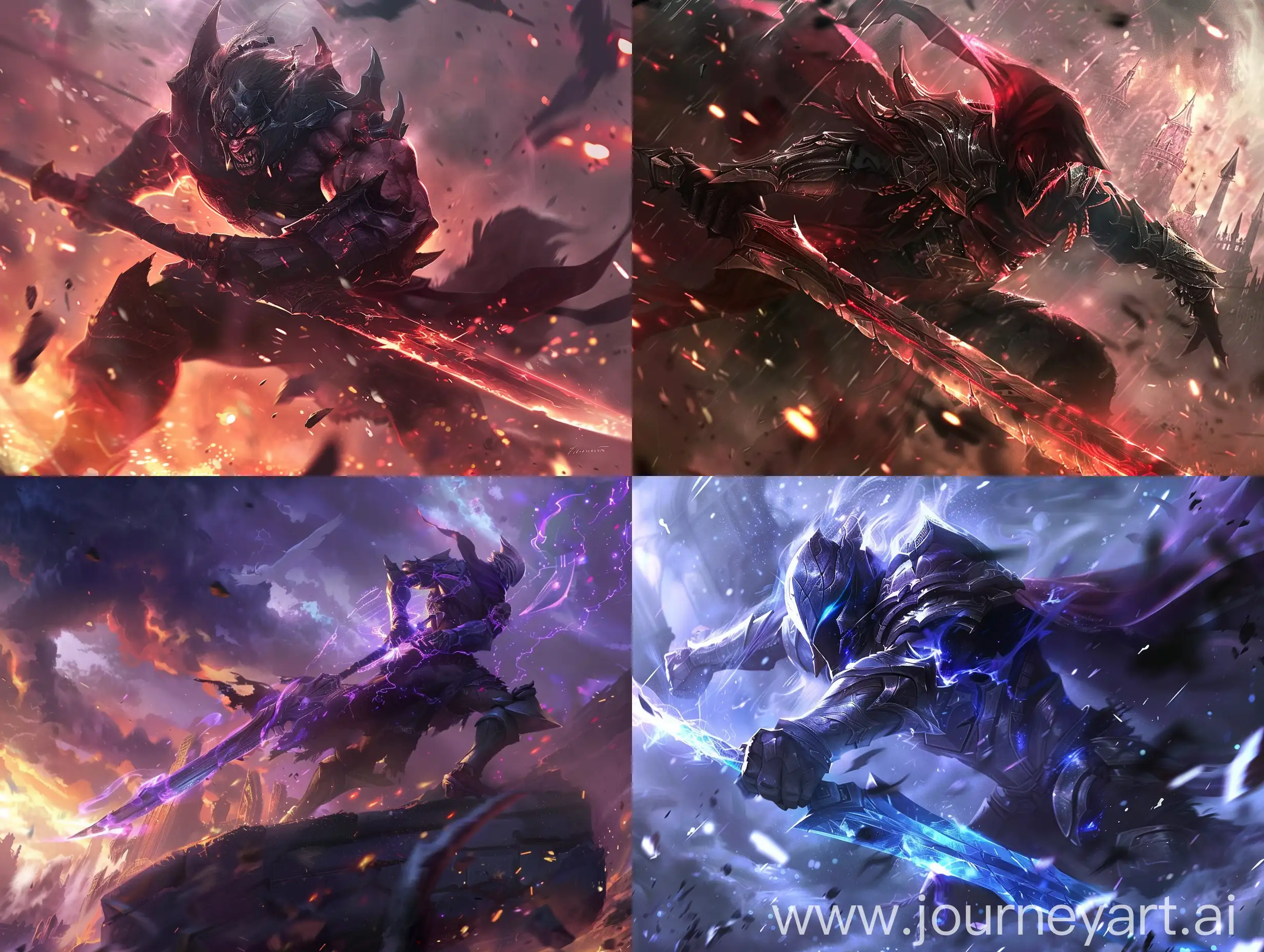 League of legends splash art, cinematic lighting, warrior in action pose, low angle shot, league of legends style