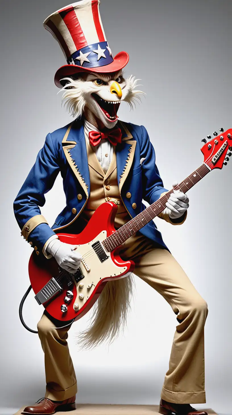 American Patriot Playing Electric Guitar