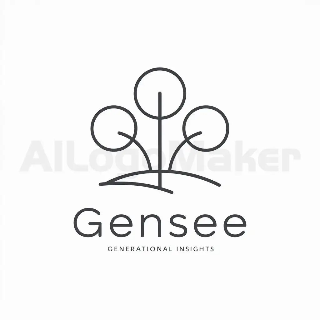  Logo design, text "GenSee", main symbol: family tree, minimalistic, for use in the home family industry, clear background, technology field, tagline "Generational Insights" (no translation needed as it's already in English)