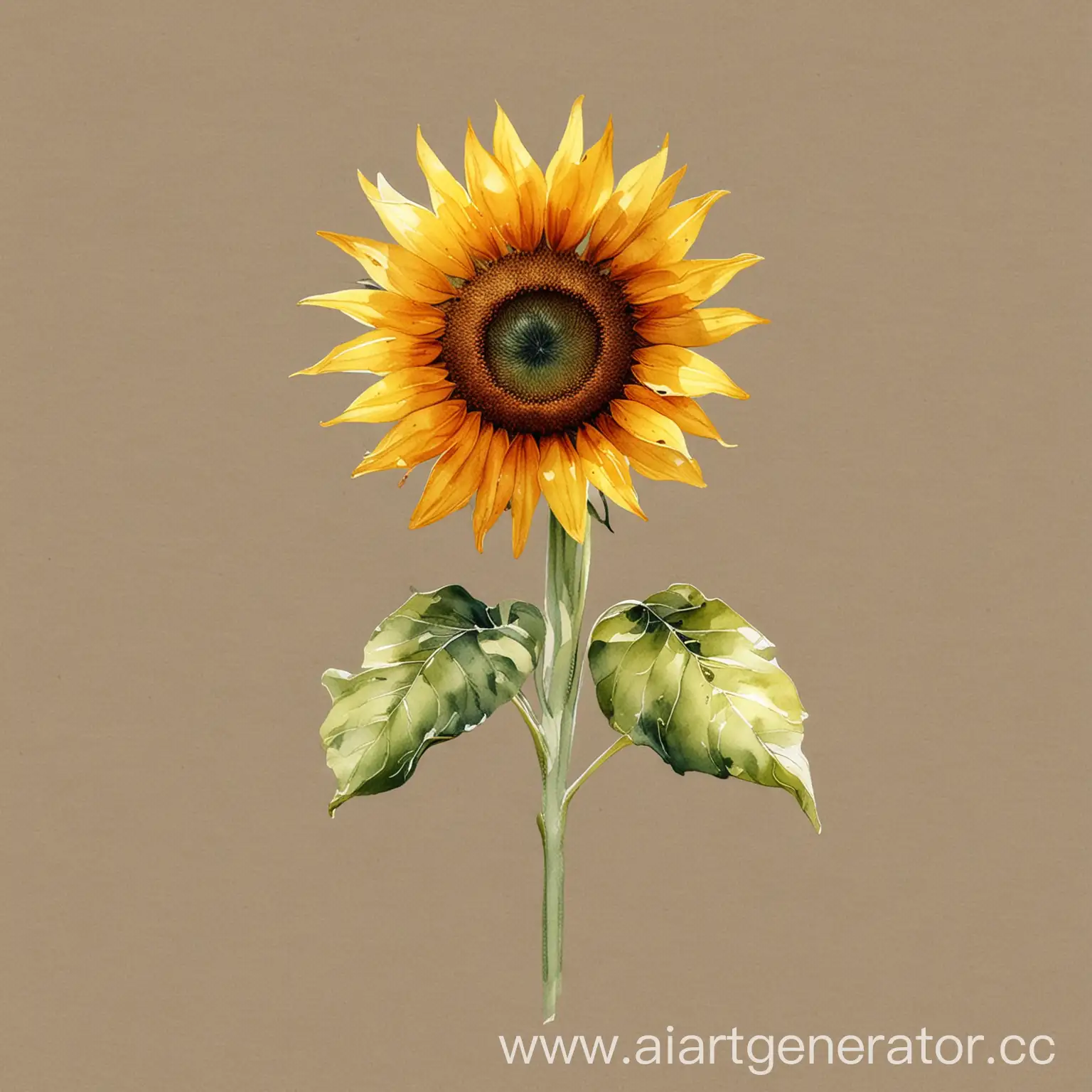Vibrant-Sunflower-Aquarelle-Painting