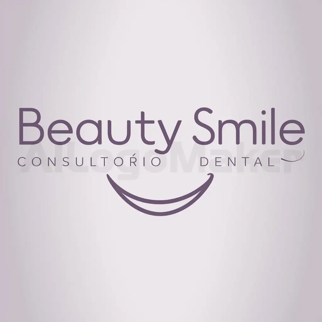 a logo design,with the text 'beauty smileconsultoriodental', main symbol:logo,font:elegant,color:moradaconfondoblanco,Moderate,clear background