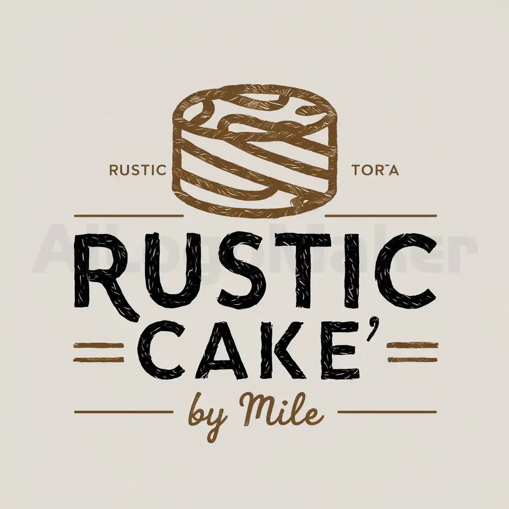 LOGO-Design-For-Rustic-Cakes-by-Mile-Intricate-Cake-Illustration-on-a-Clear-Background