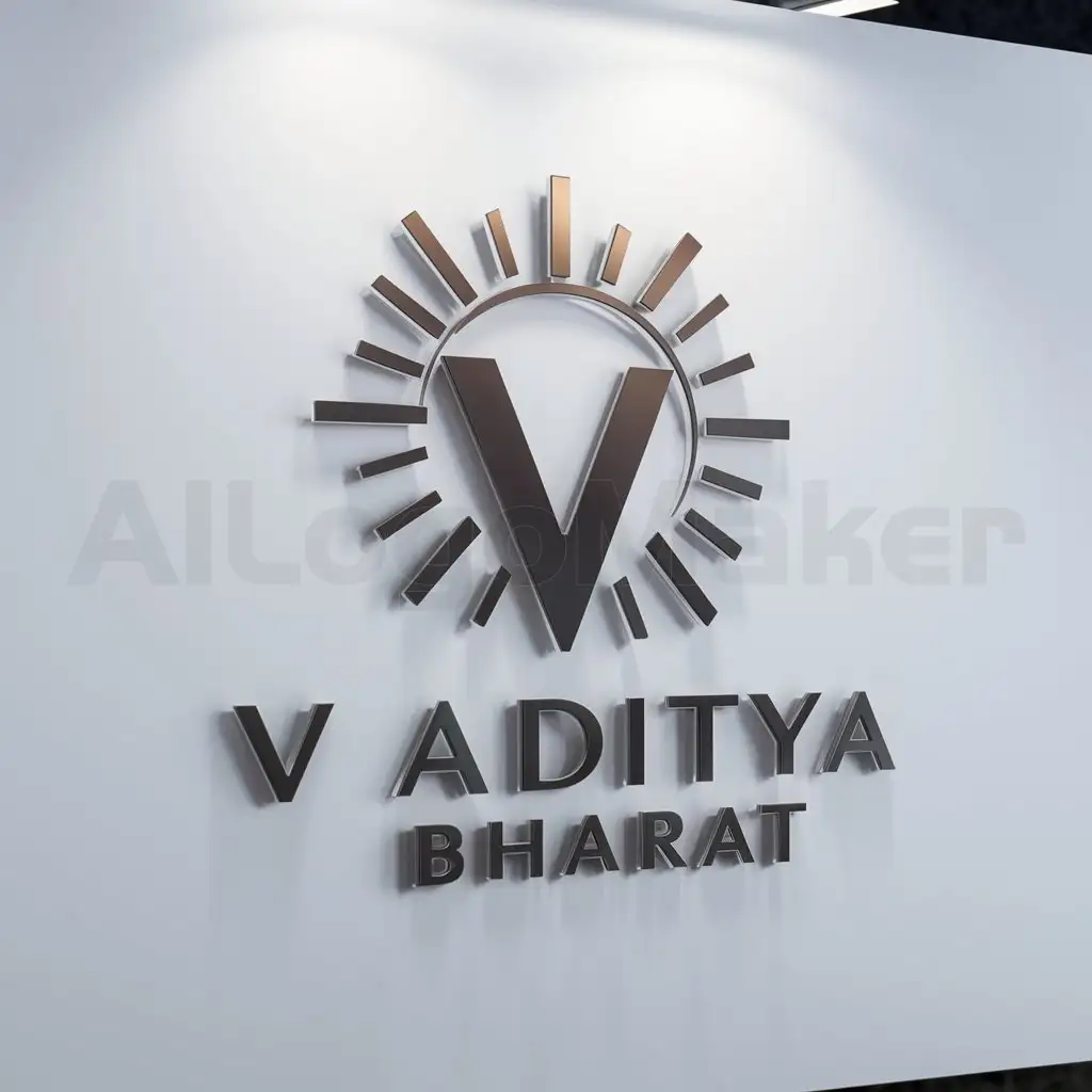 a logo design,with the text "v", main symbol:V ADITYA Bharat,Moderate,clear background