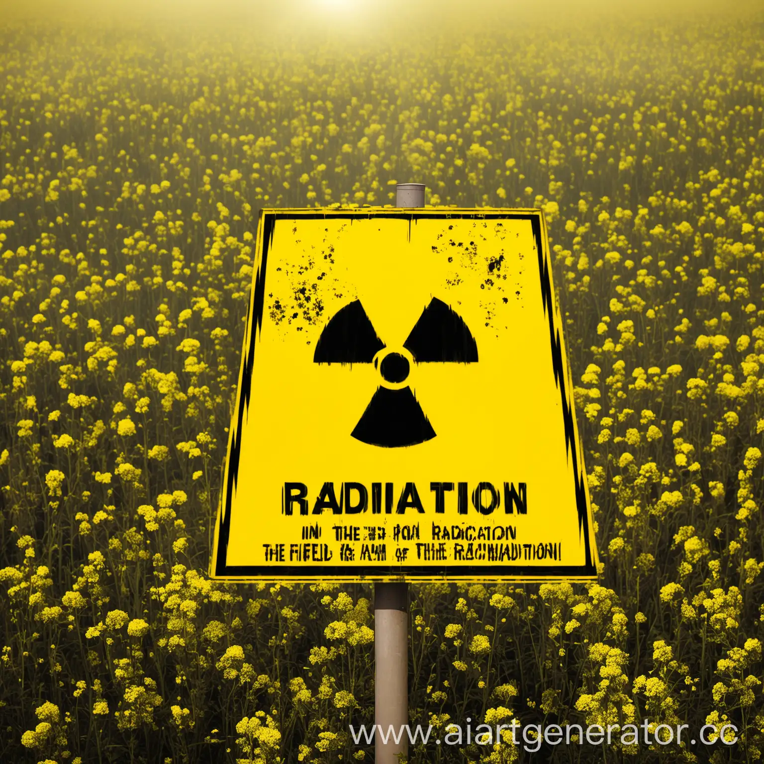 Radiation-Warning-Sign-in-a-Field-of-Tall-Grass
