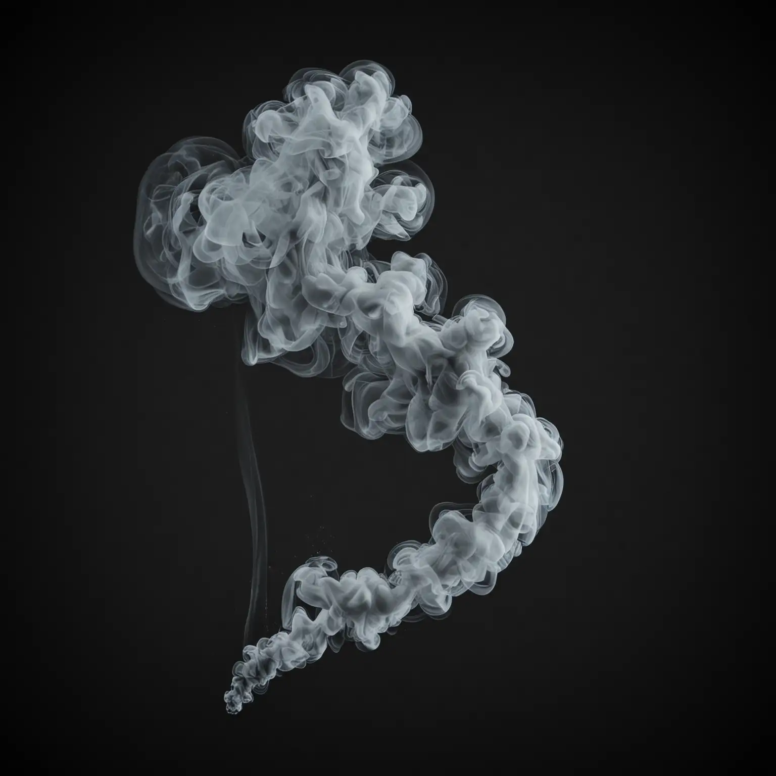 ULTRA REALISTIC SMOKE TRAIL ISOLATED ON A BLACK BACKGROUND