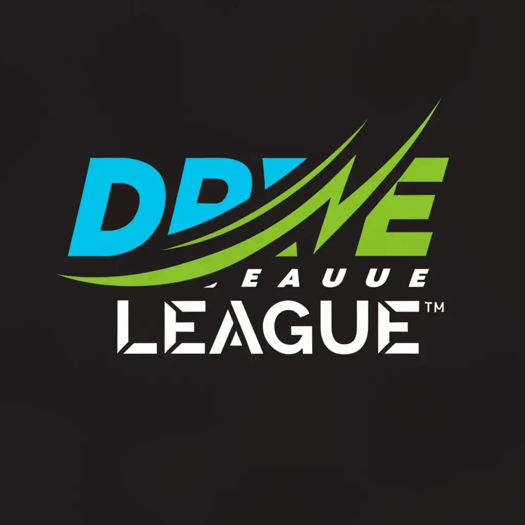 a logo design,with the text 'The title Drive' is done in large green font with serifs and is centered on the logo. The title 'League' is done in smaller black font without serifs and is located below the word 'Drive'. The logo may be complemented by an abstract image that will be associated with Drive League., main symbol:DL,complex,be used in Internet industry,clear background