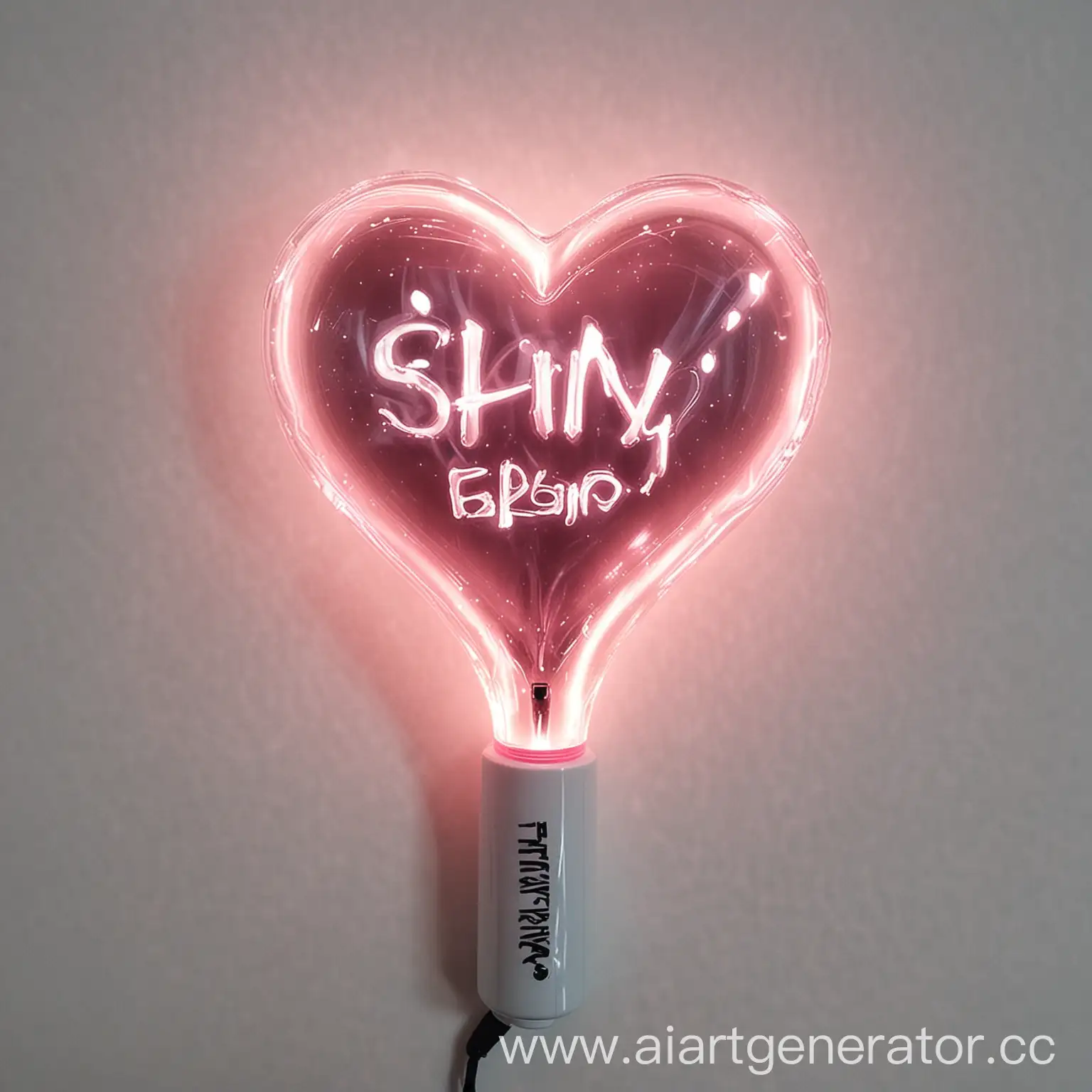 Лайтстик kpop группы shiny заячья форма название группы внутри лайстика а на держателе сердце 