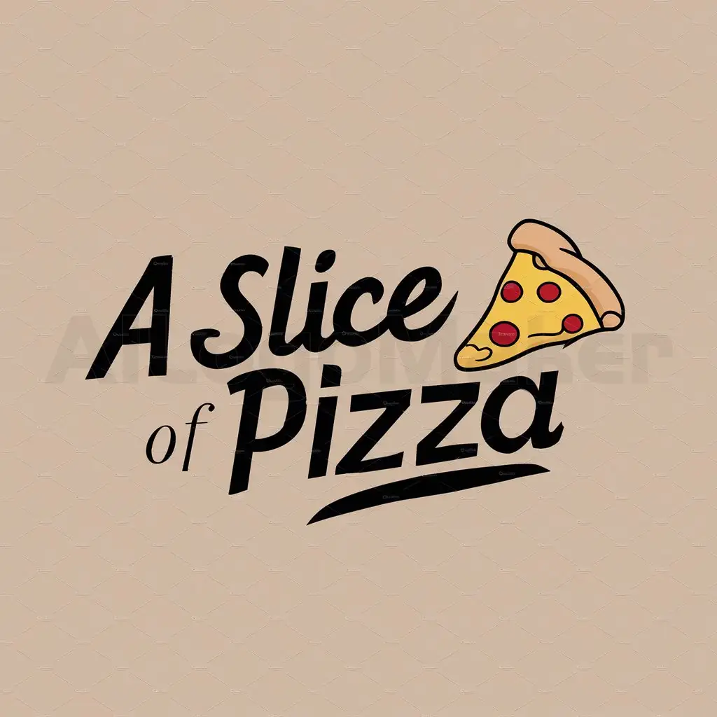 a logo design,with the text "A slice of pizza", main symbol:pizza,Moderate,clear background
