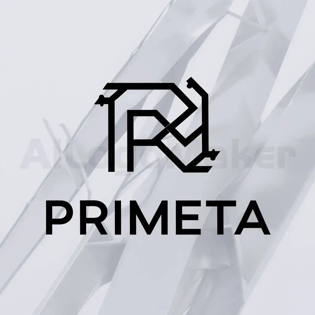 a logo design,with the text "Primeta", main symbol:scrap metal,Minimalistic,be used in Metal industry,clear background