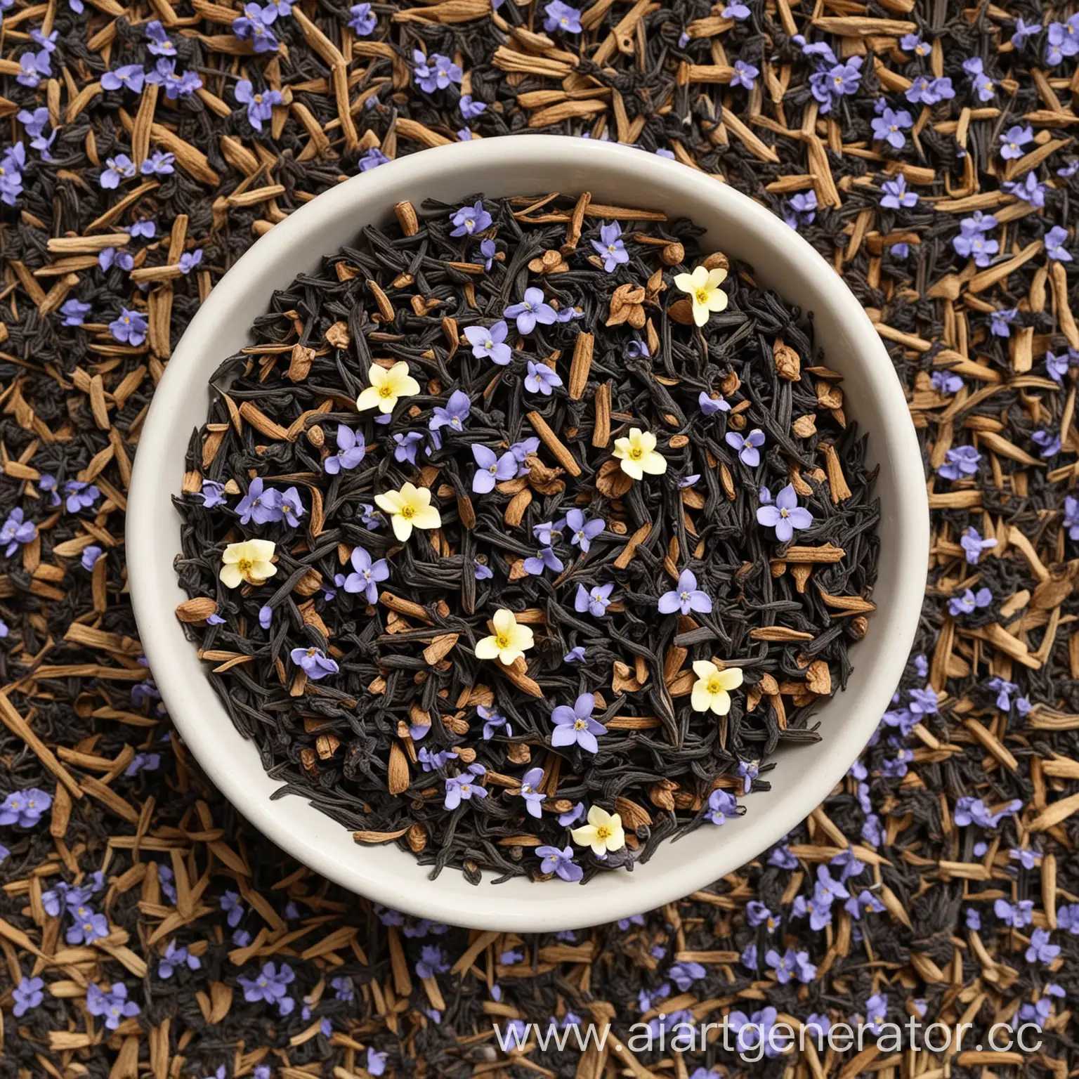 Lavender and Honey leaf tea The
honey-floral blend of Assam black tea is diluted with creamy notes of milk tea. The flowers of the forest forget-me-not give tart notes, the spice of lavender is intertwined with the sweetness of Ceylon cinnamon and granules of floral honey.