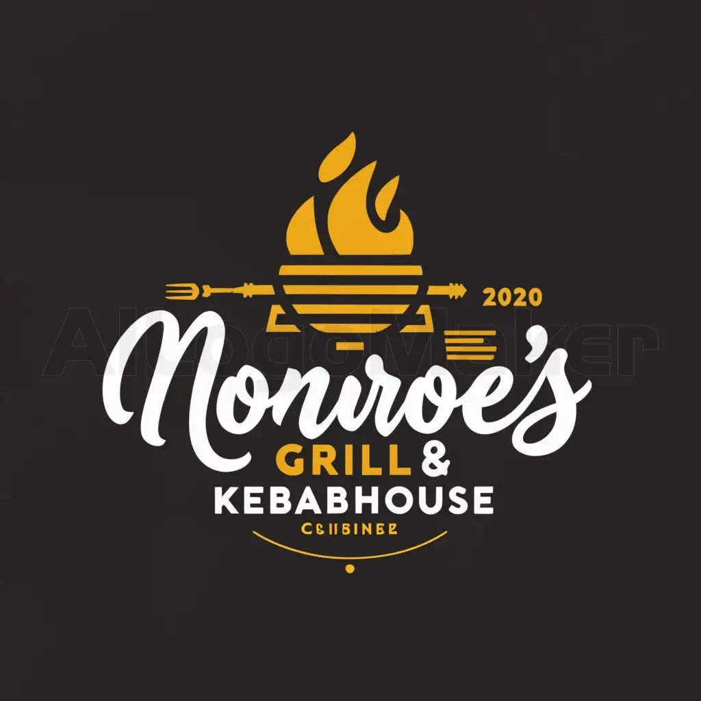a logo design,with the text "Monroes Grill & Kebabhouse", main symbol:Restaurant,Moderate,be used in Restaurant industry,clear background