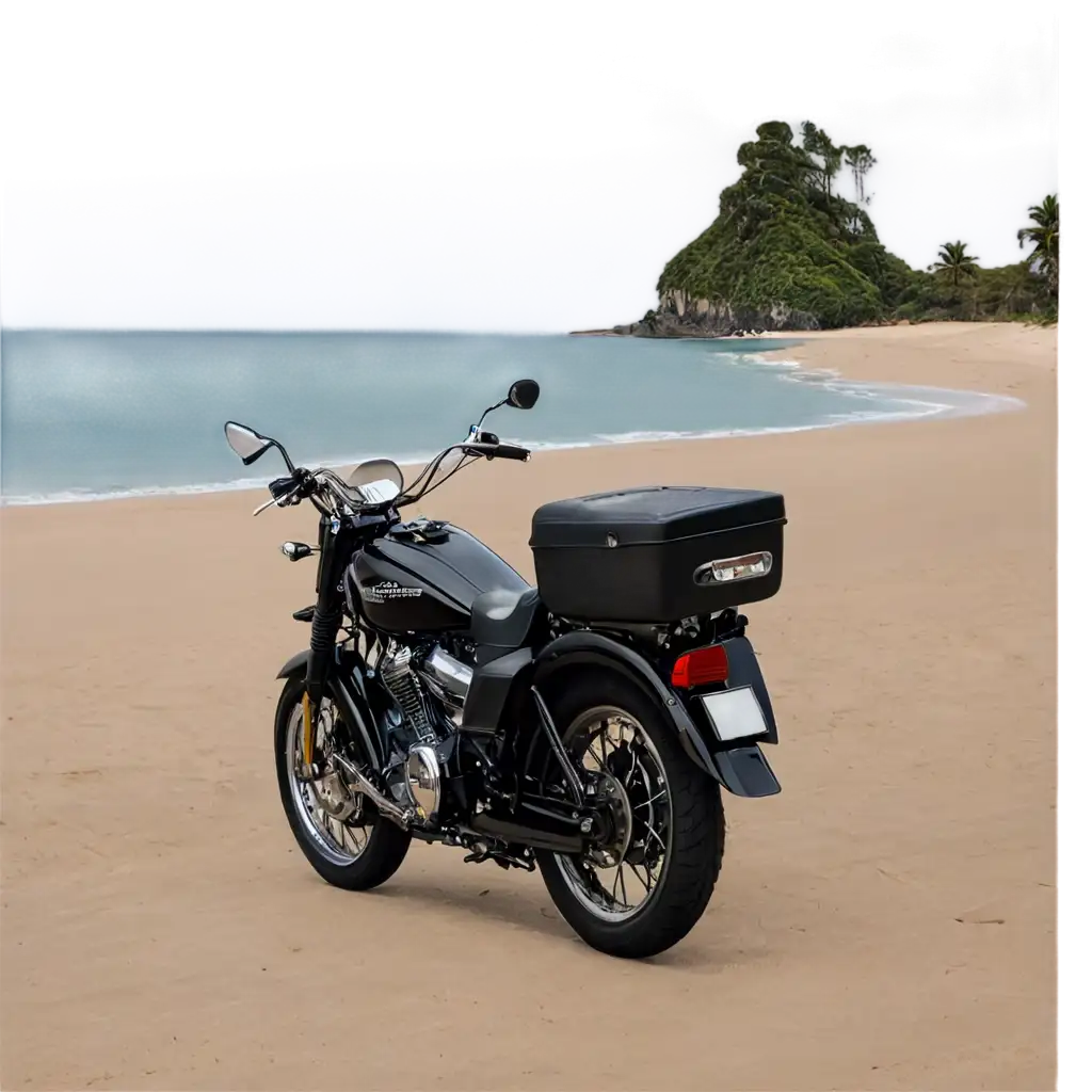 background poster touring motor ke pantai