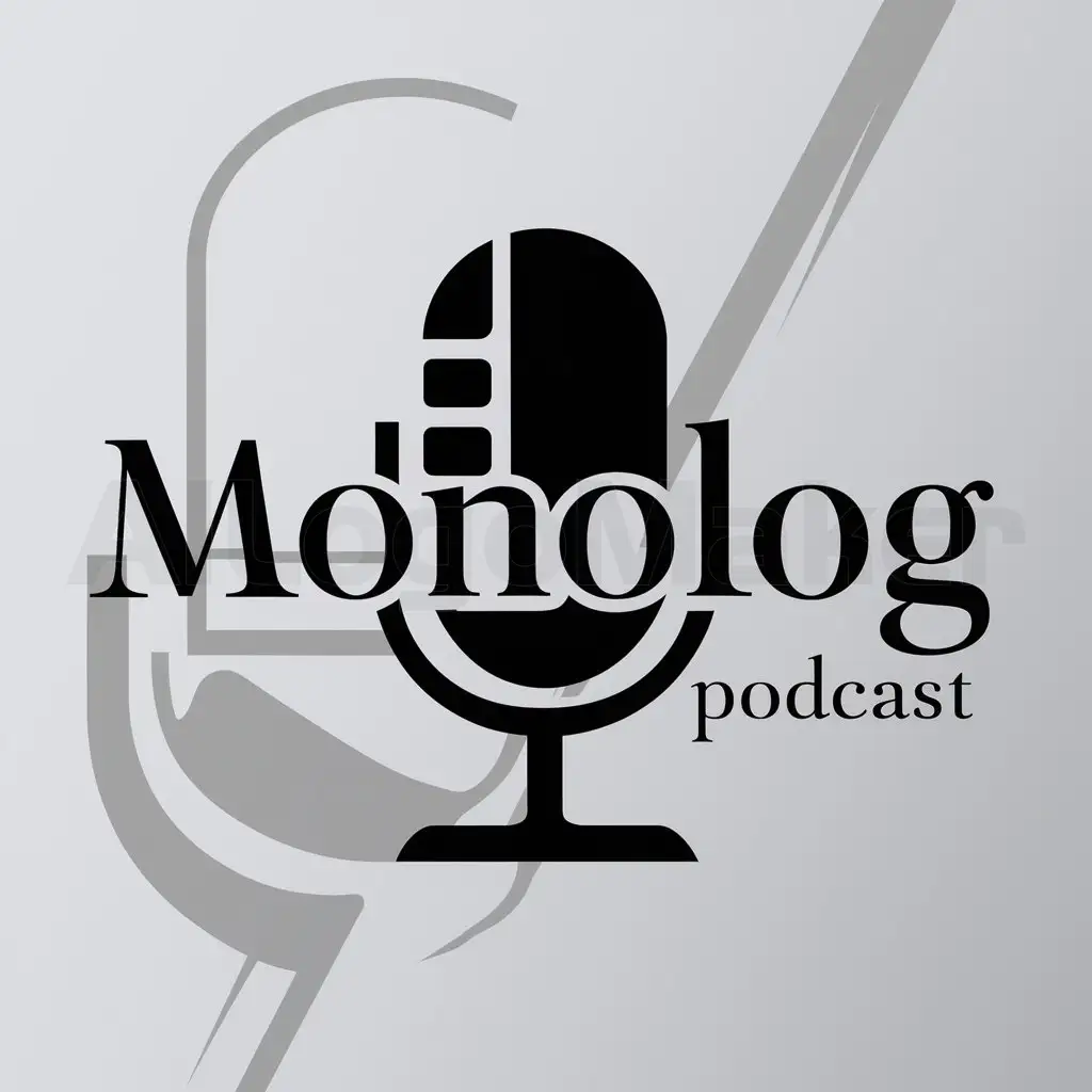 a logo design,with the text "Monolog Podcast", main symbol:Microphone,Moderate,be used in Entertainment industry,clear background