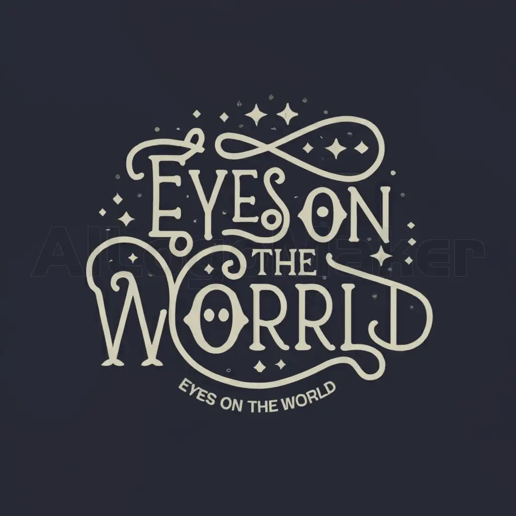 a logo design,with the text "Eyes on the world", main symbol:Milky Way, galaxy, planets, worlds,Moderate,be used in Travel industry,clear background