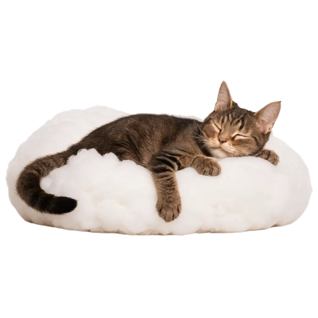 a cat sleeps on a cloud