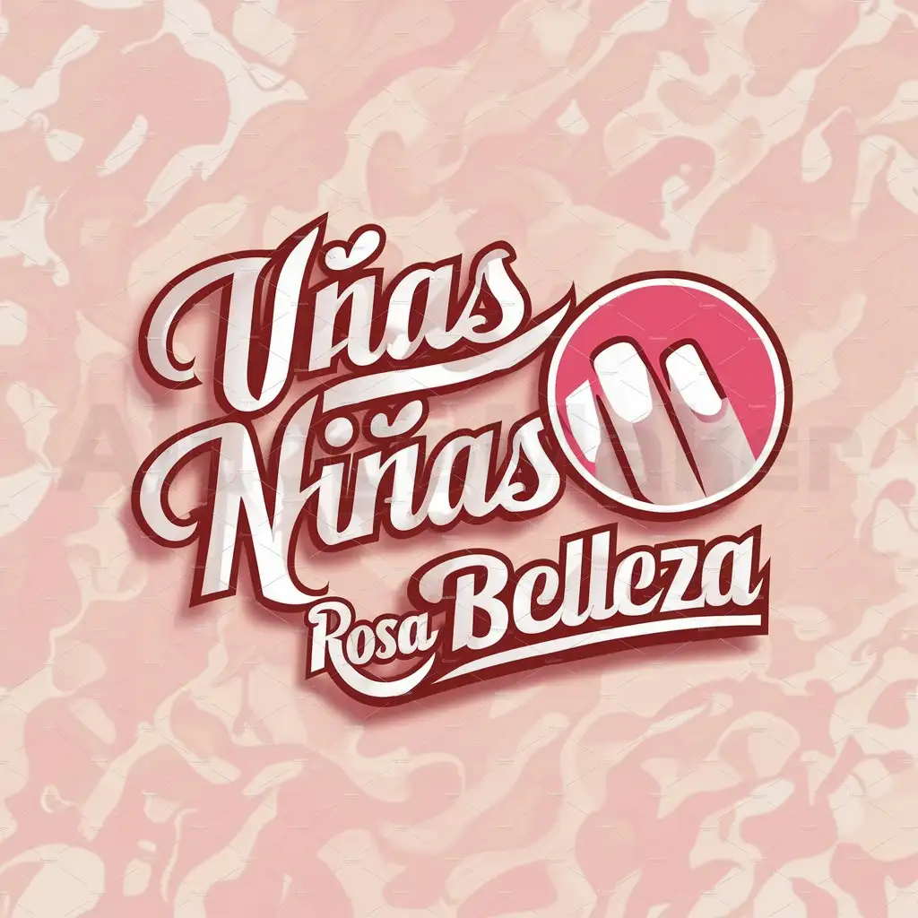 a logo design,with the text "uñas niñas rosa belleza", main symbol:uñas,Moderate,be used in Beauty Spa industry,clear background