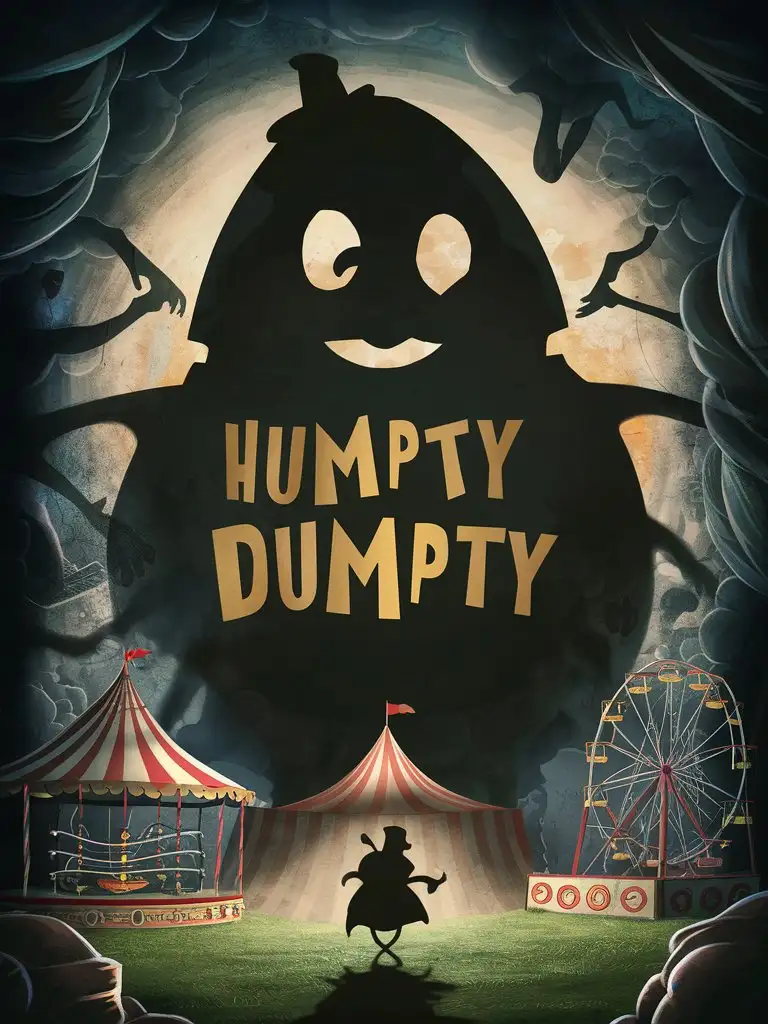 describe the shadow of "humpty dumpty" in a complex background