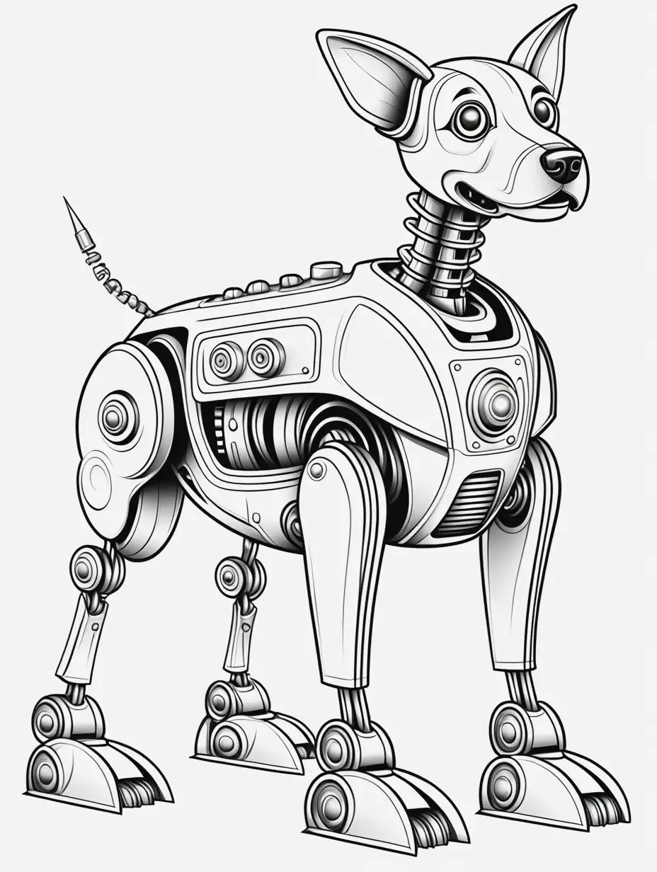robot dog for coloring book