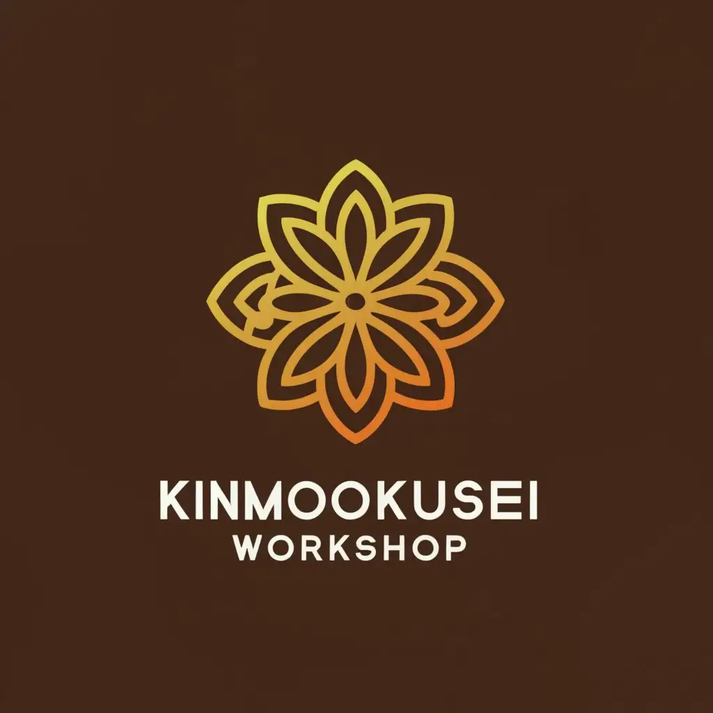 a logo design,with the text "Kinmokusei Workshop", main symbol:Golden osmanthus,Moderate,clear background
