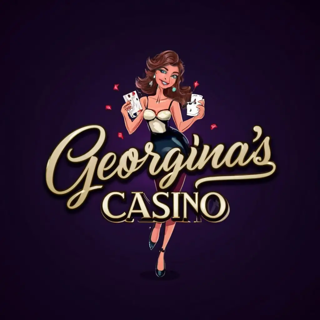 LOGO-Design-For-Georginas-Casino-Elegant-Text-with-a-Casino-Girl-Emblem-on-a-Clear-Background