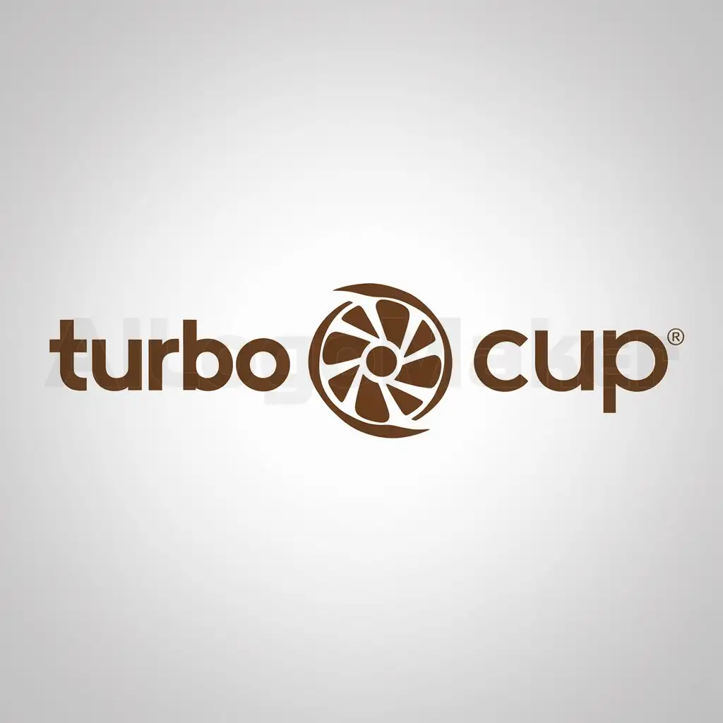 a logo design,with the text "turbo cup", main symbol:vehicle turbine coffee beans,Minimalistic,clear background