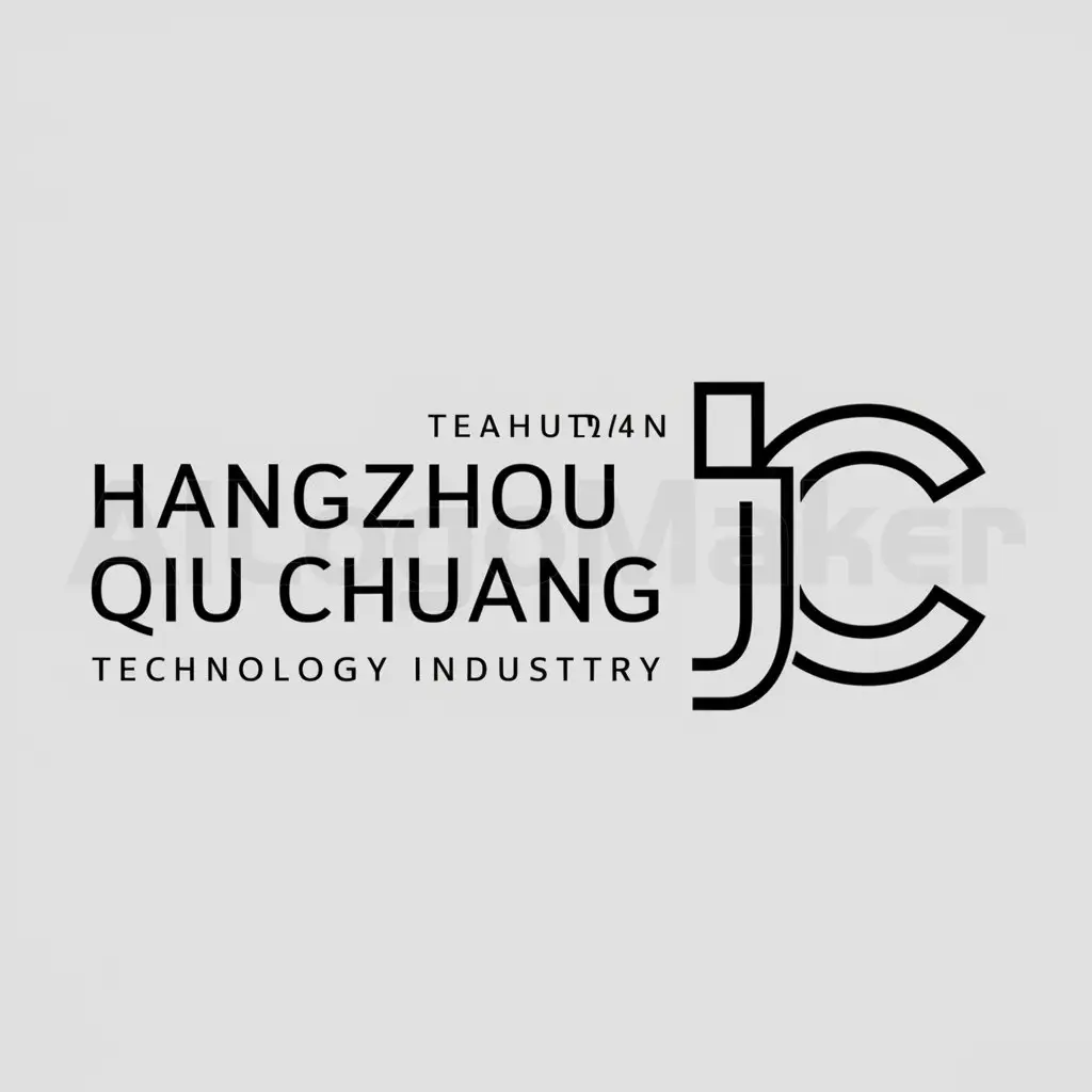 a logo design,with the text "Hangzhou Qiu Chuang", main symbol:JC,Minimalistic,be used in Technology industry,clear background