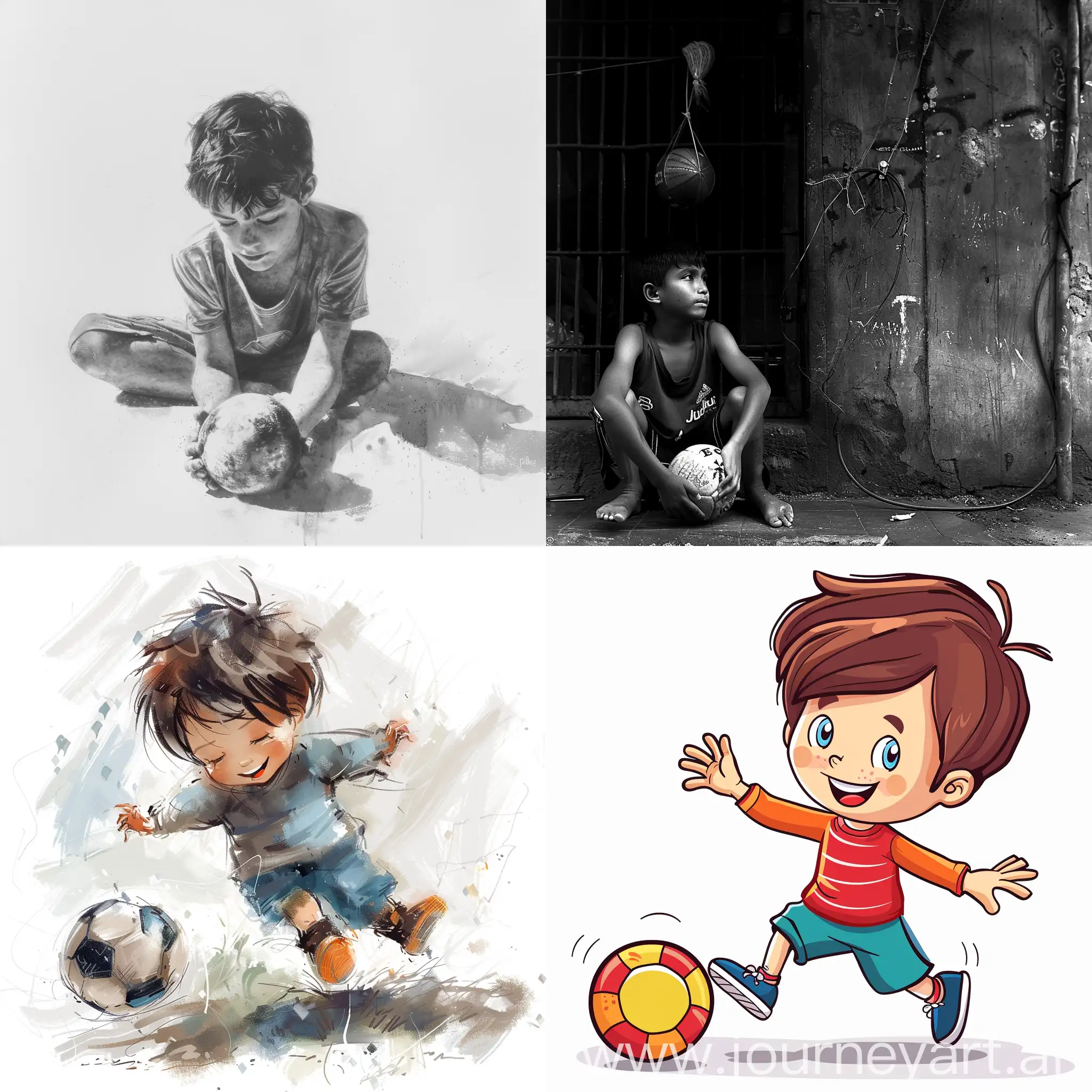 a boy playing with ball