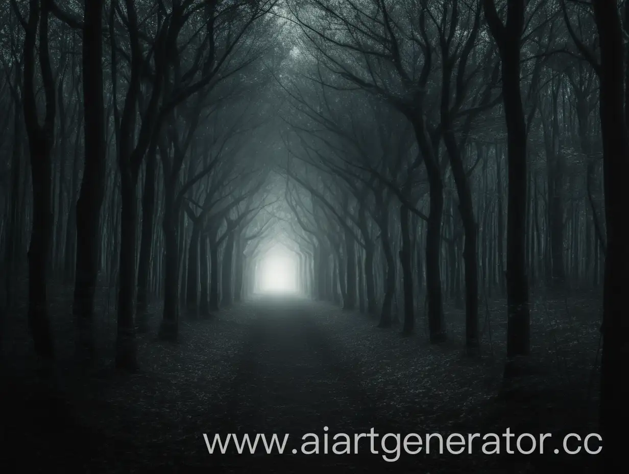Mysterious-Corridor-Through-Dense-Forest-Enigmatic-Path-Amidst-Shadows