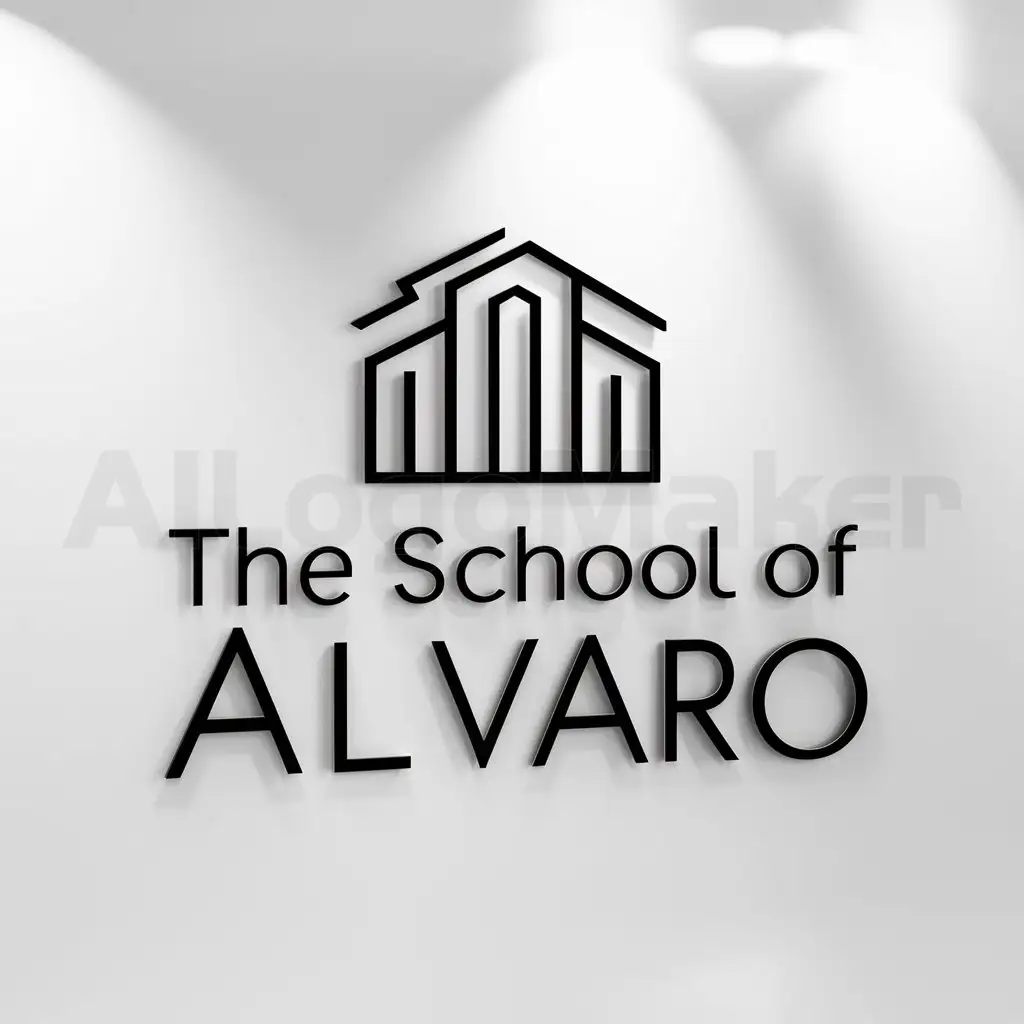 a logo design,with the text "The school of Alvaro", main symbol:A school,Minimalistic,be used in Education industry,clear background