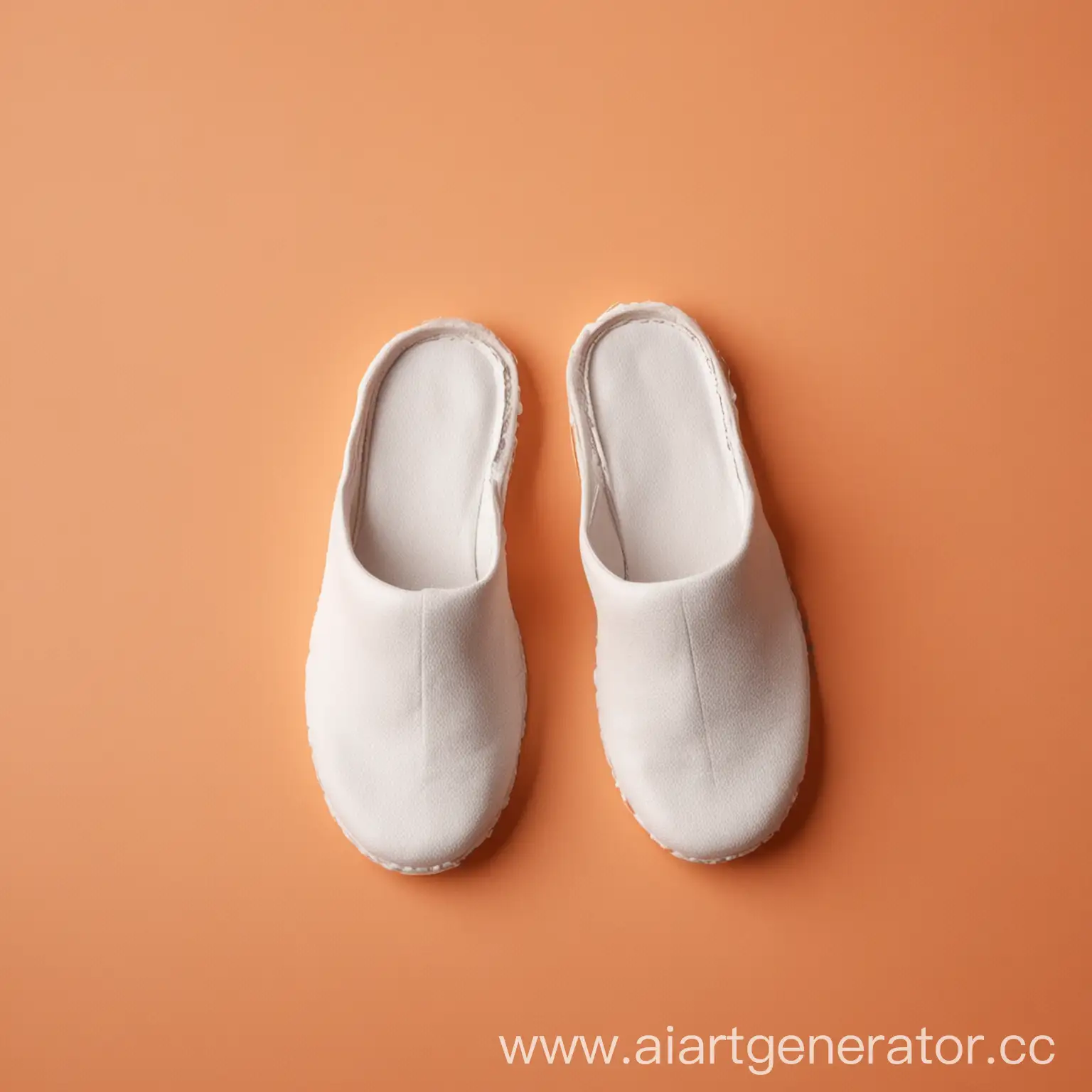 Monochrome-White-Slippers-on-Vibrant-Orange-Background