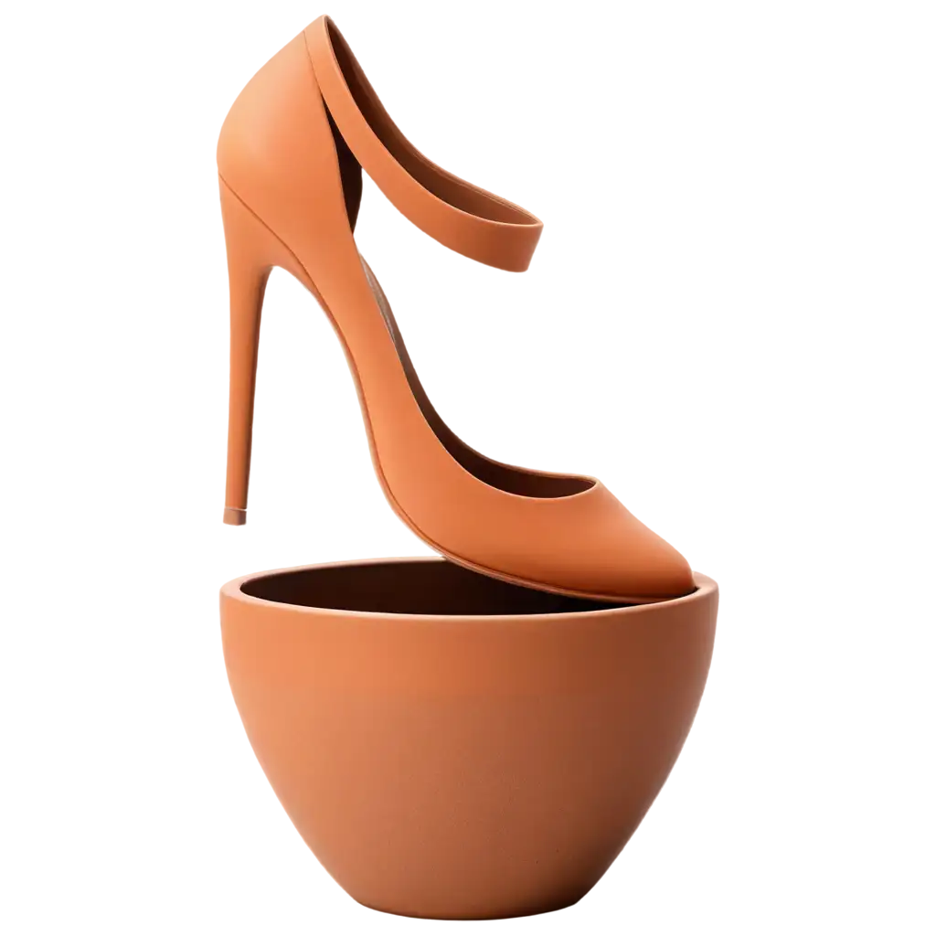HighQuality-PNG-Image-HighHeeled-Shoe-Inside-Clay-Pot-Creative-Artwork-for-Online-Presence