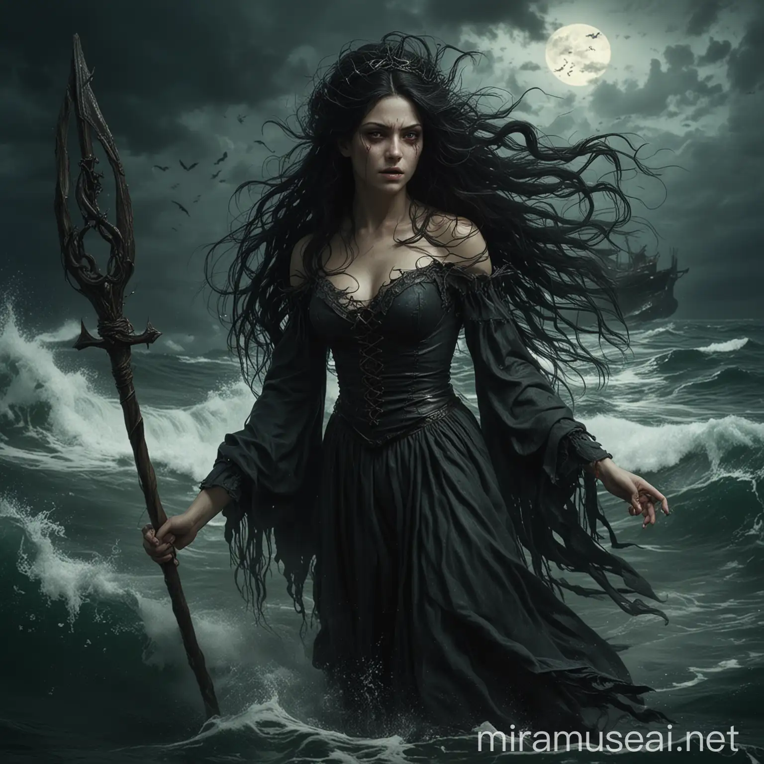 Malevolent Sea Witch with Sinister Aura