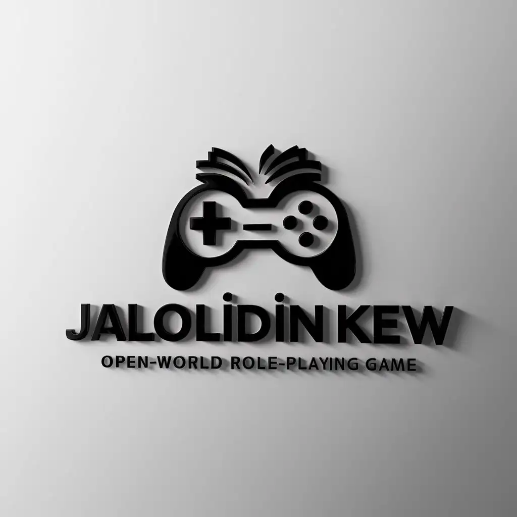 a logo design,with the text "Jaloliddin Kew", main symbol:Game, Game RPG, open World game,Moderate,be used in Education industry,clear background