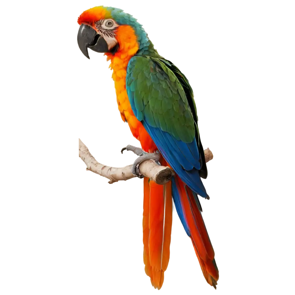Vibrant-PNG-Image-Colorful-Parrot-Perched-on-a-Branch
