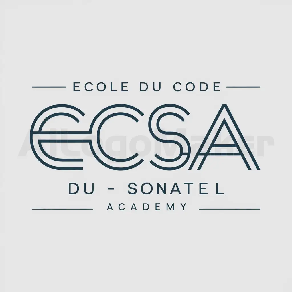 a logo design,with the text "Ecole du code Sonatel Academy", main symbol:ECSA,Moderate,be used in Technology industry,clear background