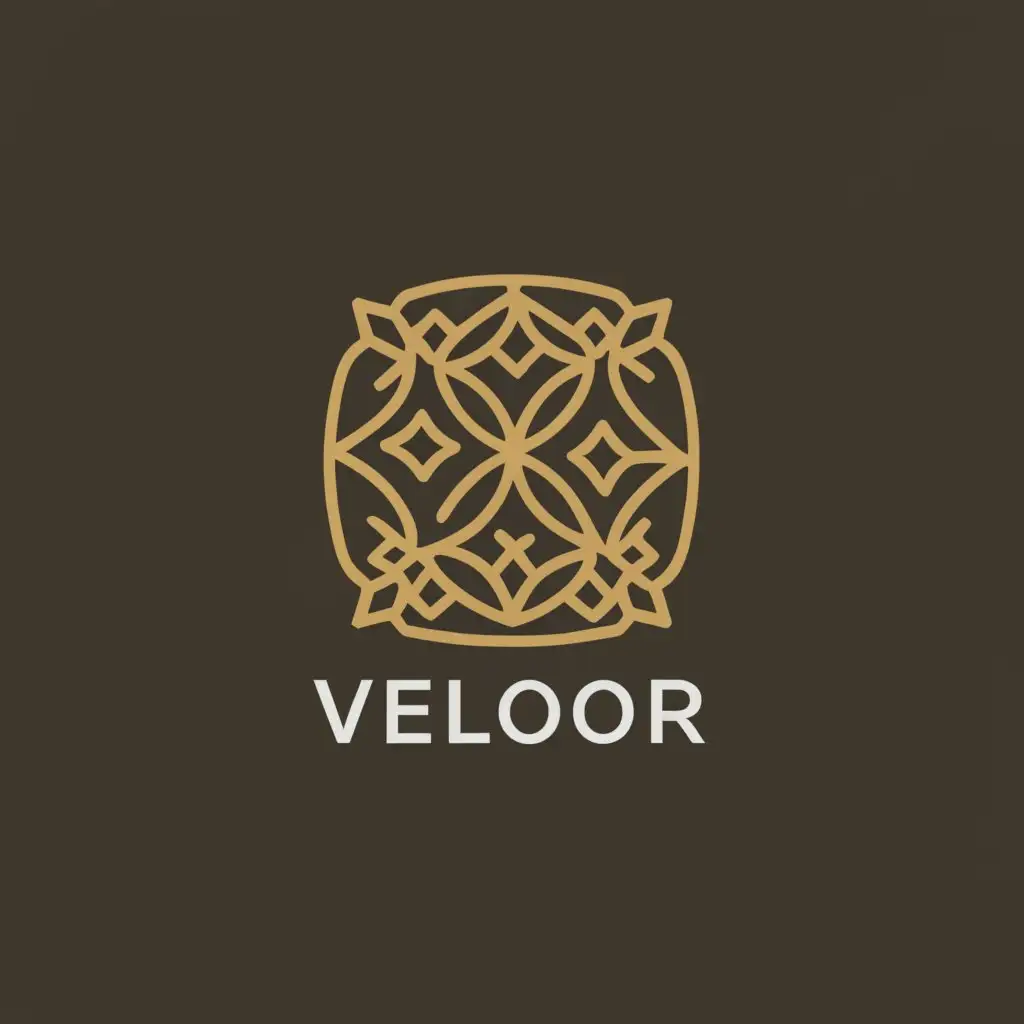 a logo design,with the text "Velour", main symbol:Cushion which has cushions and Indian pattern on the cloth,complex,be used in Office industry,clear background