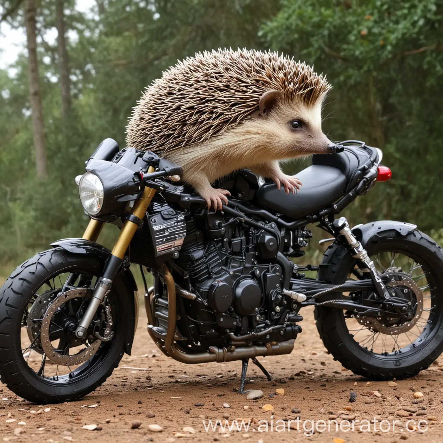 Ежик на мотоцикле триумф tiger
