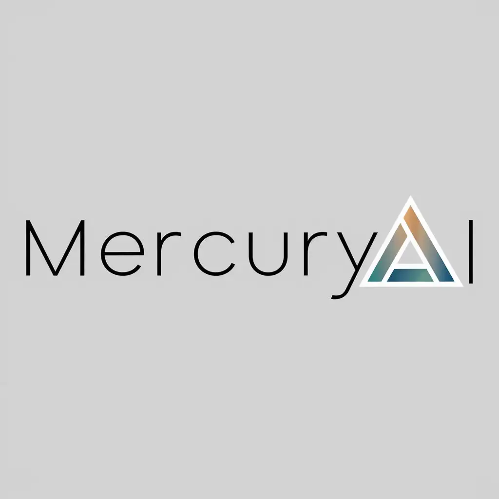  Use a minimalistic logo design, featuring the text "MercuryAI". The main symbol should be the element Mercury, tailored for use in the technology industry. Implement a clear background, and incorporate a subtle gradient using shades inspired by the company's color scheme: F37744, 02bac6, and 778c8c.

(Note: The output is identical to the input as it is already in English.)