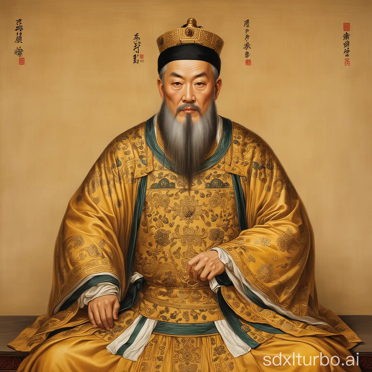 Northern-Qi-Emperor-Gao-Yang-Portrait-Majestic-Ruler-in-Traditional-Regal-Attire