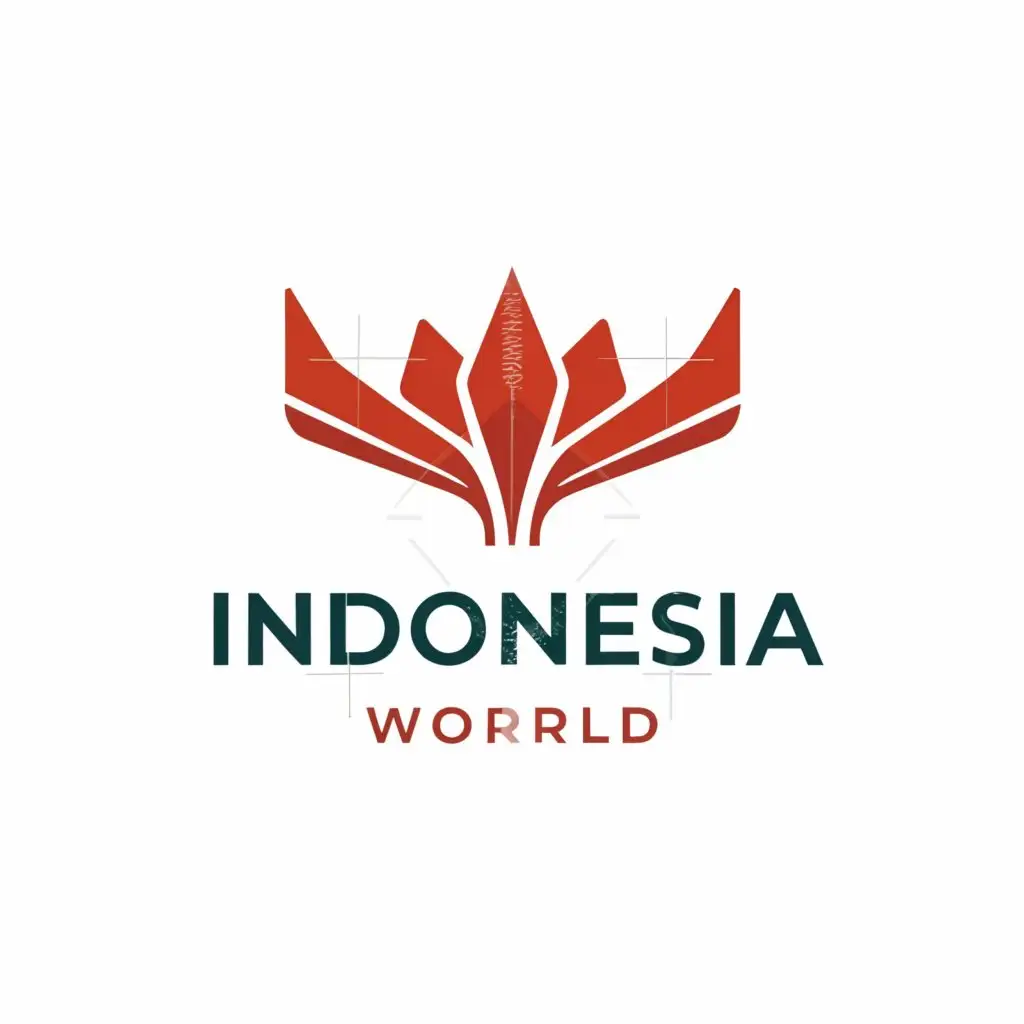 a logo design,with the text "INDONESIA WORLD", main symbol:Trisula,Moderate,be used in shoes industry,clear background