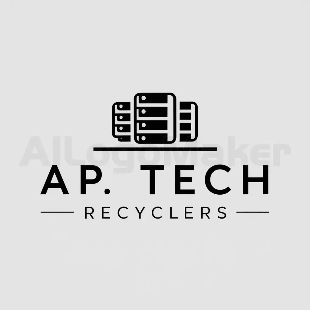 a logo design,with the text "AP Tech Recyclers", main symbol:enterprise technology servers,Moderate,be used in Technology industry,clear background