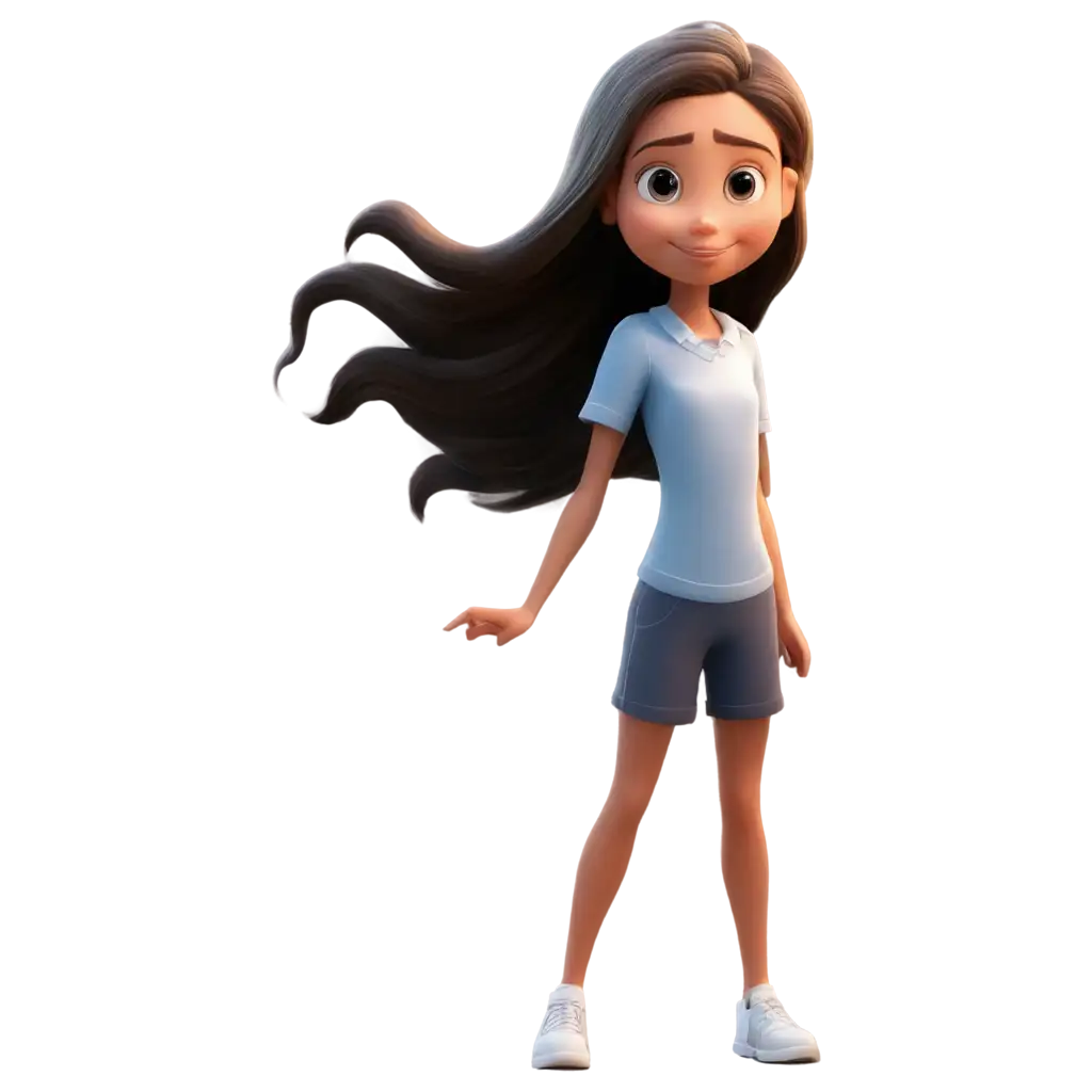 Adorable-Cartoon-Girl-PNG-Enhancing-Visual-Content-with-HighQuality-Images